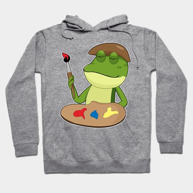 Frog as Painter with Brush and Paint Hoodie by Markus Schnabel